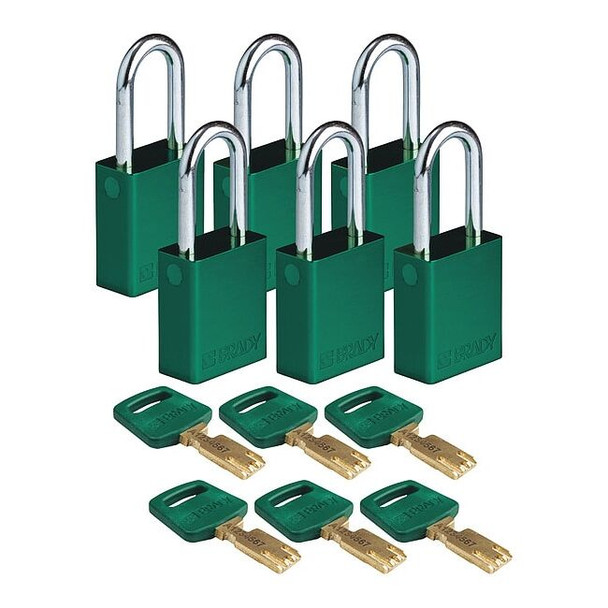 Brady ALU-GRN-38ST-KA6PK