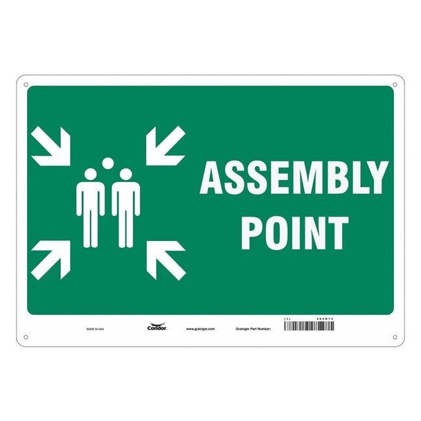 Safety Sign, 14 in Height, 20 in Width, Aluminum, Horizontal Rectangle, English