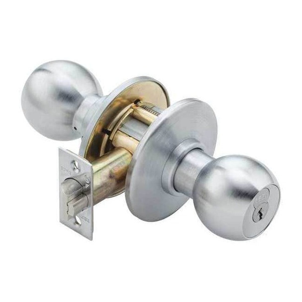 Best Knob Lockset,2-3/4" Backset,Mechanical 8K37AB4CSTK626