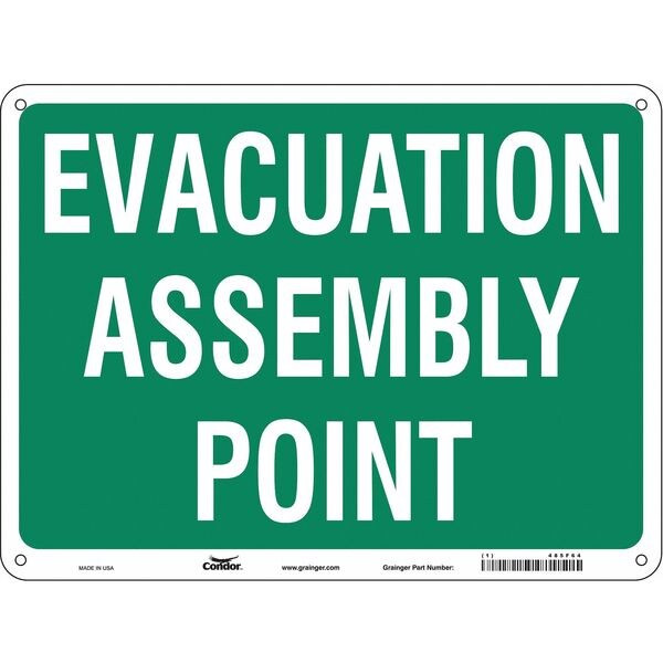 Safety Sign, 18 in Height, 24 in Width, Aluminum, Horizontal Rectangle, English