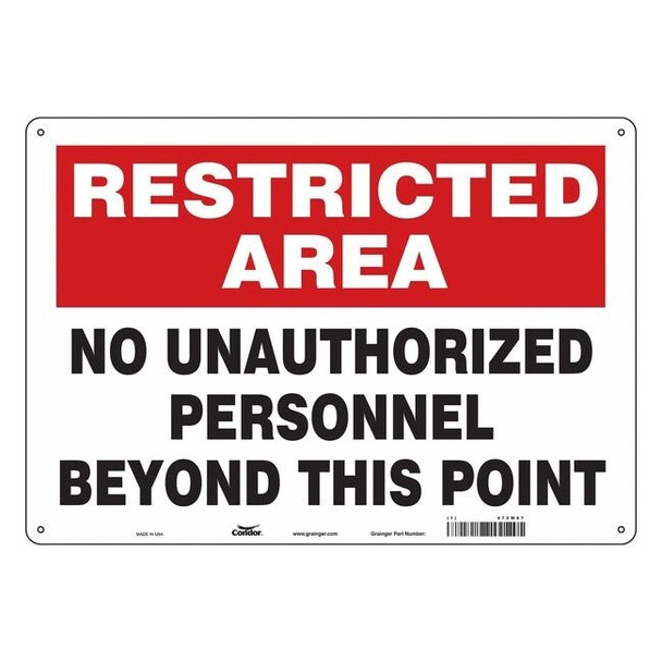Safety Sign, 14 in H, 20 in W, Aluminum, Horizontal Rectangle, English, 472W87