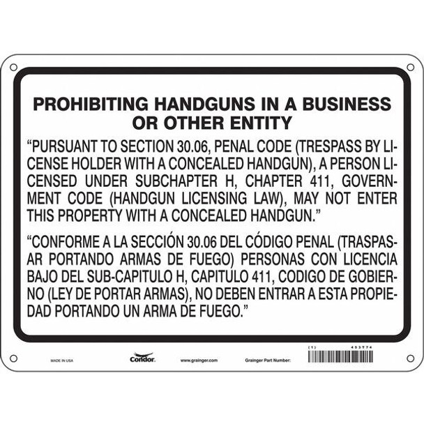 Condor Safety Sign,18 in x 24 in,Aluminum 453T74