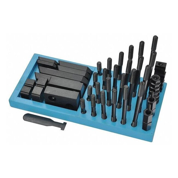 Westward Clamping Kit,5/8"T-Slot,1/2"-13Stud,54pc 19T332
