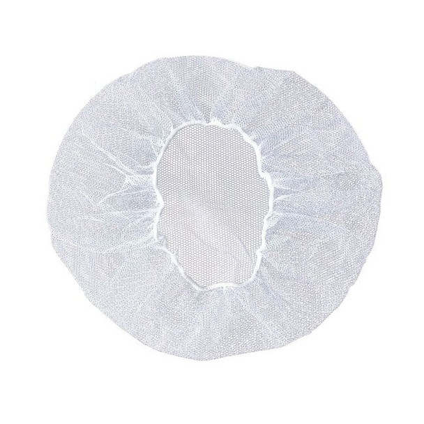 Condor Hairnet, Polyester, White, 24 in Dia., Size Large, 1000PK 29JW41