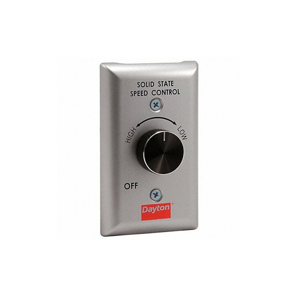 Dayton Dial Speed Control, 115V, 6 Amp, SPST, Brushed Aluminum Plate 48C172