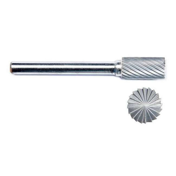 Manufacturer Varies Cylinder Bur SB,Flat End,1/2",Carbide 19D651