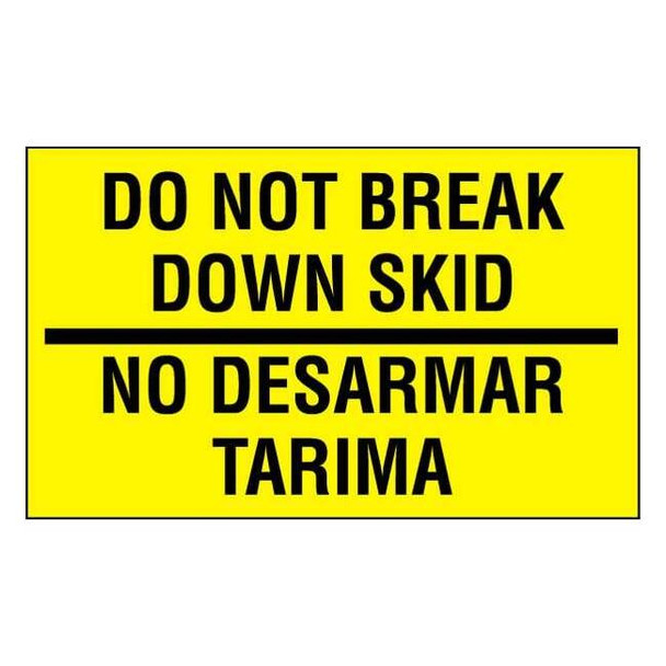 Tapecase InstructionalHandlingLabel,Yellow,PK500 16U896