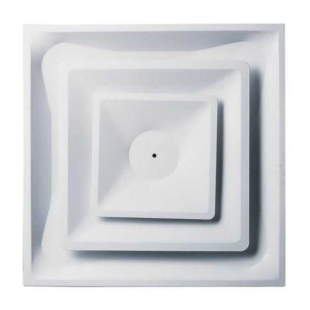 Manufacturer Varies 10 in Square 2 Cone Diffuser, White 4MJU4