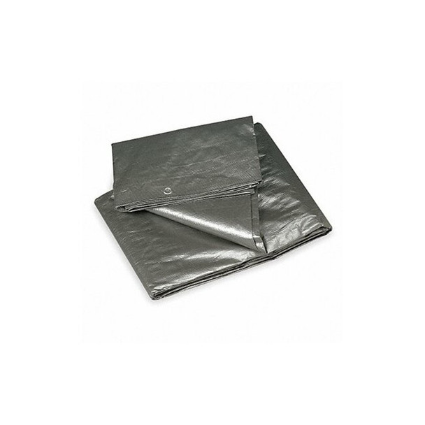 Heavy Duty Tarp, 9 ft 6 in x 11 ft 4 in, 10.5 Mil, Silver, Polyethylene