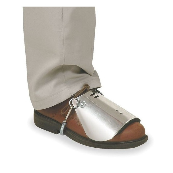Unisex Foot Guard, Aluminum, Straps Attachment, 5 in Length, Silver, Universal