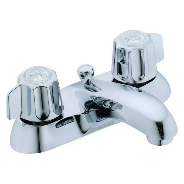 Gerber Manual Low Arc Bathroom Faucet, 4" Mount, Chrome 3 Hole G0743431