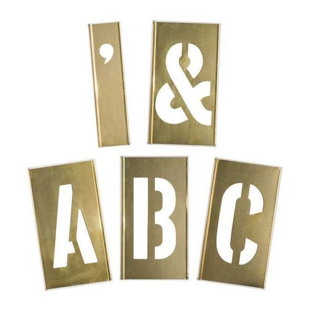 Manufacturer Varies Interlocking Stencil,Letters,Brass, 1F047 1F047