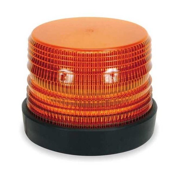 Warning Light, Amber, Strobe Tube, 12 to 80V DC, 72 FPM, 5 3/4 in Dia., Surface