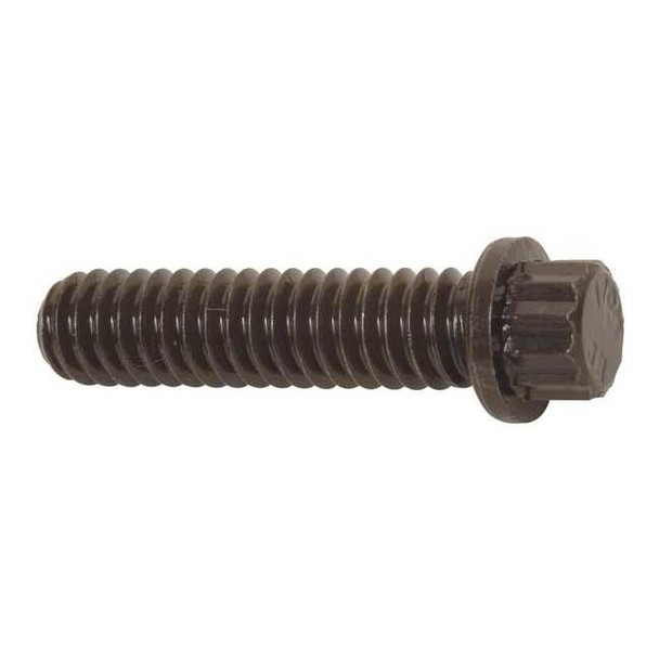 Grade 9, 1/4"-20 Flange Bolt, Plain Alloy Steel, 1 in L, 100 PK