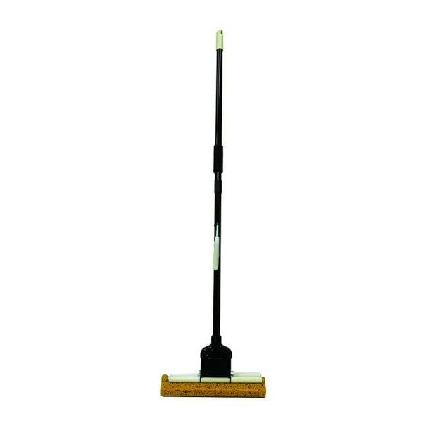 Tough Guy Sponge Wet Mop, 20 oz Dry Wt, Screw On Connection, Black/Yellow 1TTY9