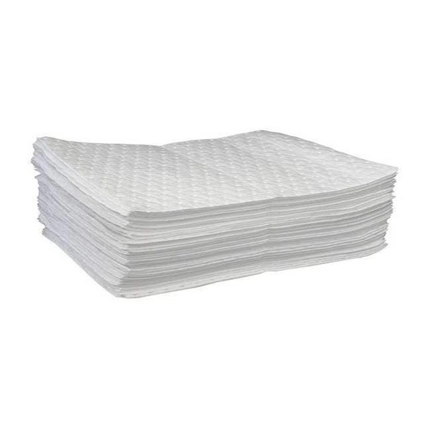 Oil-Dri Sorbent Pad, 13 gal, 15 in x 19 in, Oil, White, 100 PK L90856