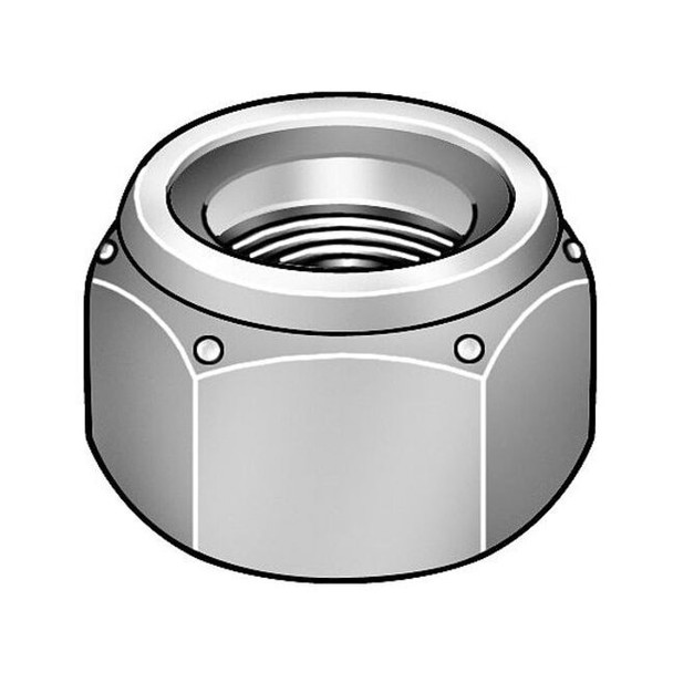 Nylon Insert Lock Nut, 1-3/8"-12, Steel, Grade 8, Black Oxide, 1 9/32 in Ht
