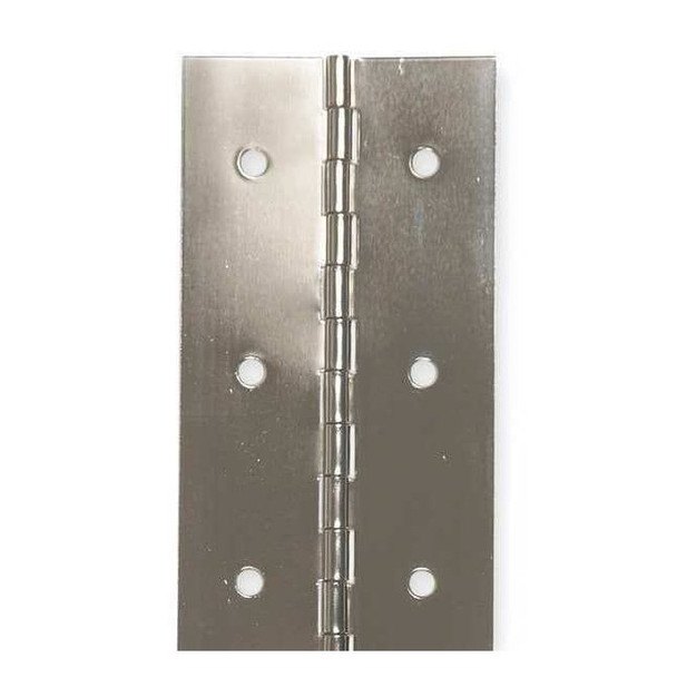 Piano Hinge, Steel, Full Surface Mounting, 1 in Leaf W x 72 in Leaf H, Steel