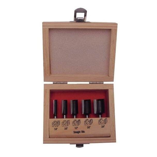Manufacturer Varies Router Bit Set,5 Pc 16Y547