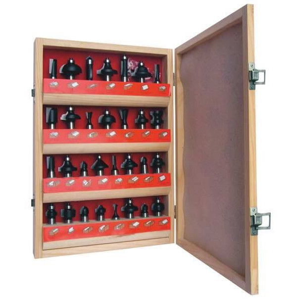 Manufacturer Varies Router Bit Set,30 Pc,Carbide Tipped 16Y605