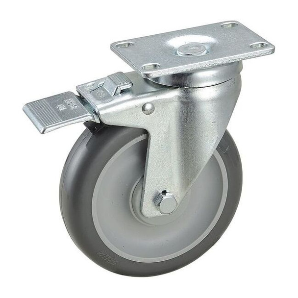 Manufacturer Varies Swivel Plate Caster w/Total-Lock, Polyur,5in,315lb 2G033