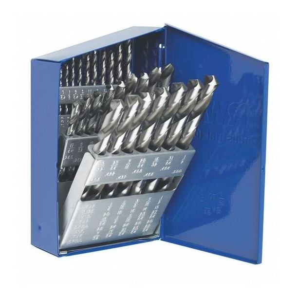 Irwin Twist Drill Bit Set,HSS,Bright,29 pcs. 60138