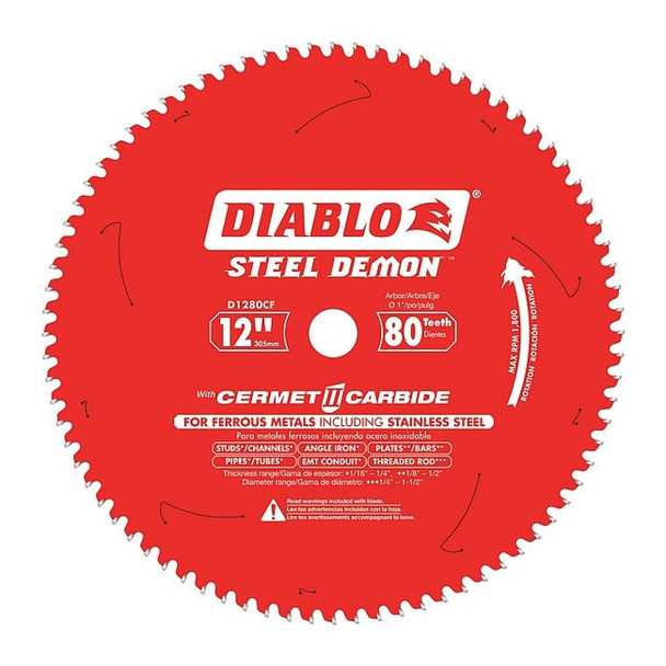 Diablo CircularSawBlade,Cermet,Dia:12" D1280CF