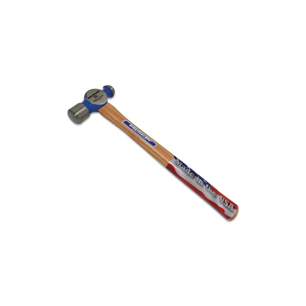 Commercial Ball Pein Hammer, Hickory Handle, 15 in, Forged Steel 20 oz Head