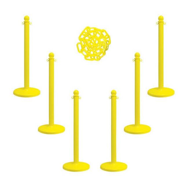 Manufacturer Varies Barrier Post Kit, Yellow, 40 in Post Height, Gloss 71102-6