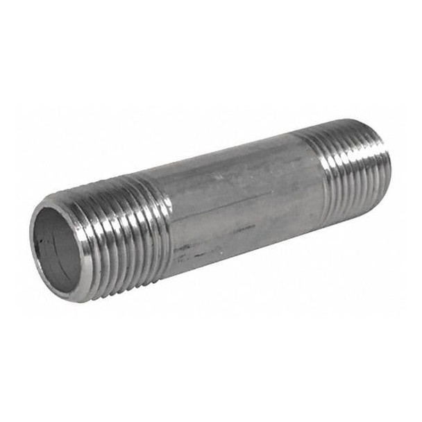 3/8" MNPT x 7" TBE Stainless Steel Pipe Nipple Sch 40, Thread Type: NPT