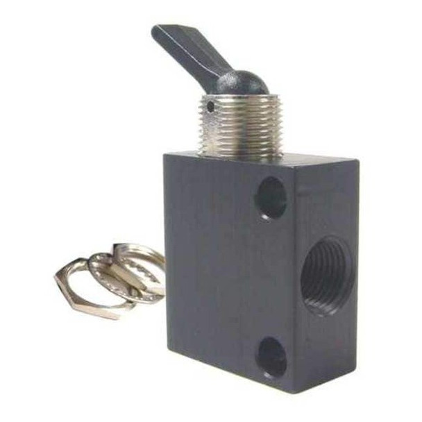 Pneumadyne Toggle Valve,NC,1/8 In,NPT,Brass C040101