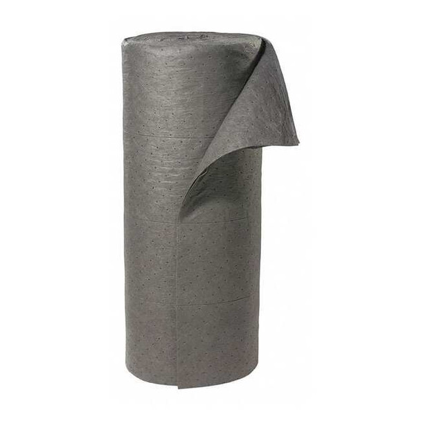 Sorbent Roll, 49 gal, 30 in x 150 ft, Universal, Gray, Polypropylene