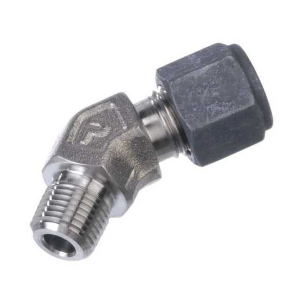 Parker 1/4" CPI x MNPT SS Male 45 Degree Elbow 4-4 VBZ-SS