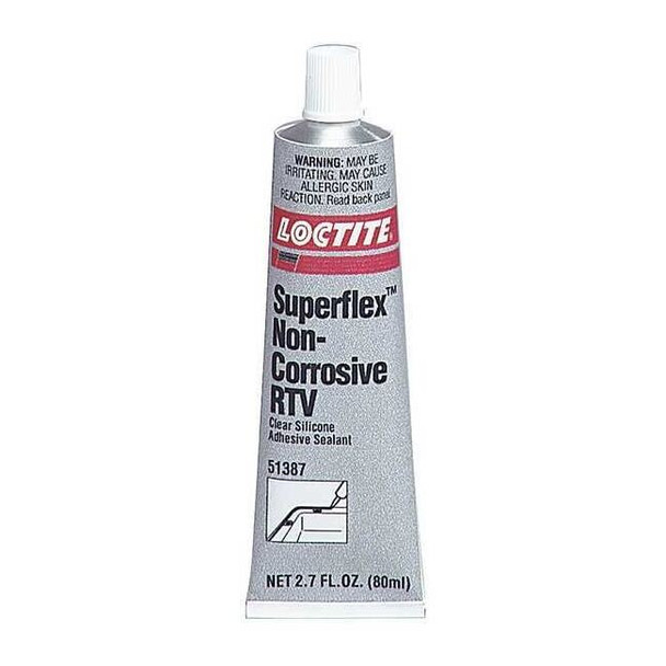 Non-Corrosive Silicone Sealant, 80 mL, Clear, Temp Range -75 to 500 Degrees F