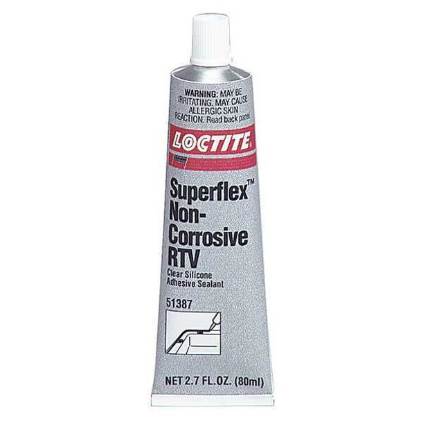 Non-Corrosive Silicone Sealant, 80 mL, Clear, Temp Range -75 to 500 Degrees F