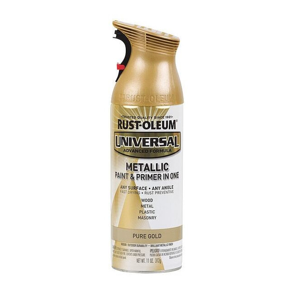 Rust-Oleum Spray Paint, Gold, Metallic, Solvent, 11 oz 245221