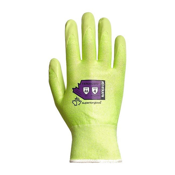 Cut-Resistant Gloves, Cut Level A6 ,Dipped ,Nitrile ,Sandy ,7 1 PR