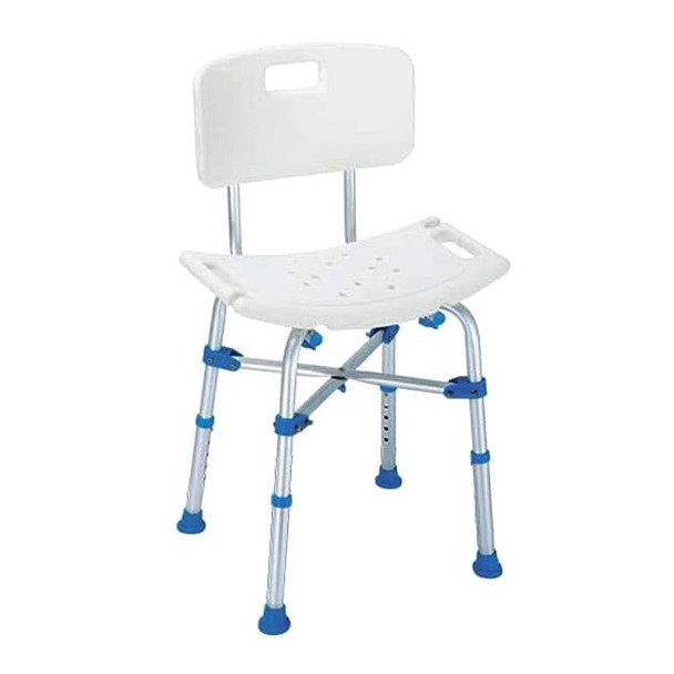 Big John Adjustable Shower Chair, 12 in L, Aluminum, Chrome Plated BJBATH