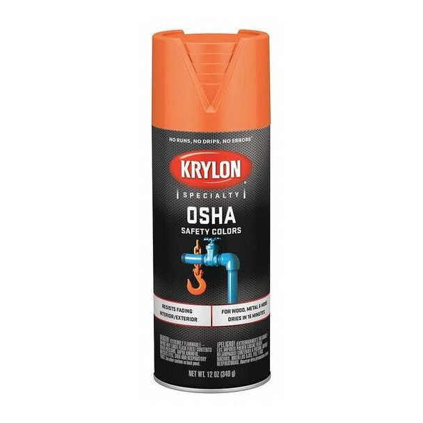 Krylon Spray Paint, Safety Orange, Gloss, Solvent, 12 oz K02410777
