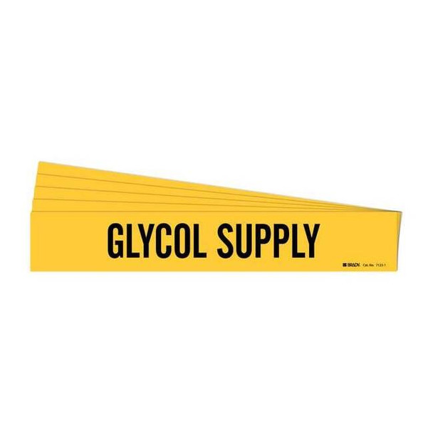 Brady Pipe Marker,Black,Glycol Supply,PK5, 7123-1-PK 7123-1-PK