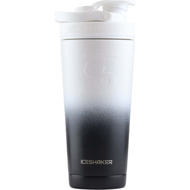 Ice Shaker 26 Oz. Black/White Ombre Insulated Vacuum Bottle & Shaker