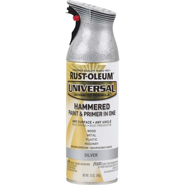 Rust-Oleum Universal 12 Oz. Hammered Silver Paint 245219