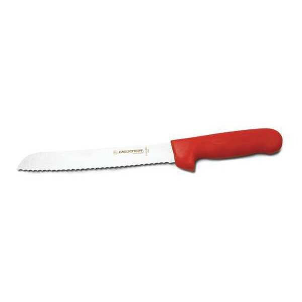 Dexter Russell Bread Knife,8" L,SS Blade,Red 13313R