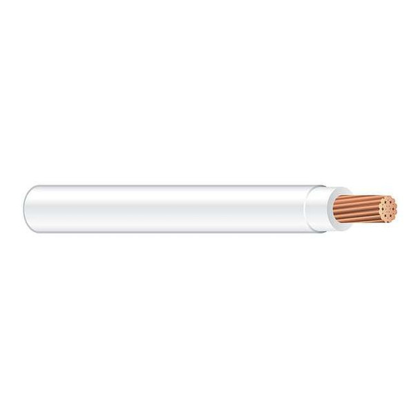 XHHW Building Wire, Copper, 14 AWG, 1C, White, Stranded, 500 ft