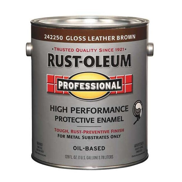Interior/Exterior Paint, Glossy, Oil Base, Leather Brown, 1 gal