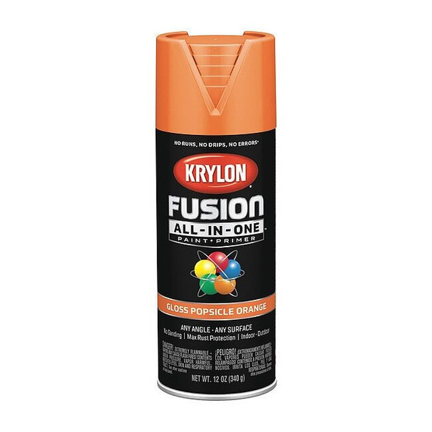 Rust Preventative Spray Paint, Popsicle Orange, Gloss, Solvent, 12 oz
