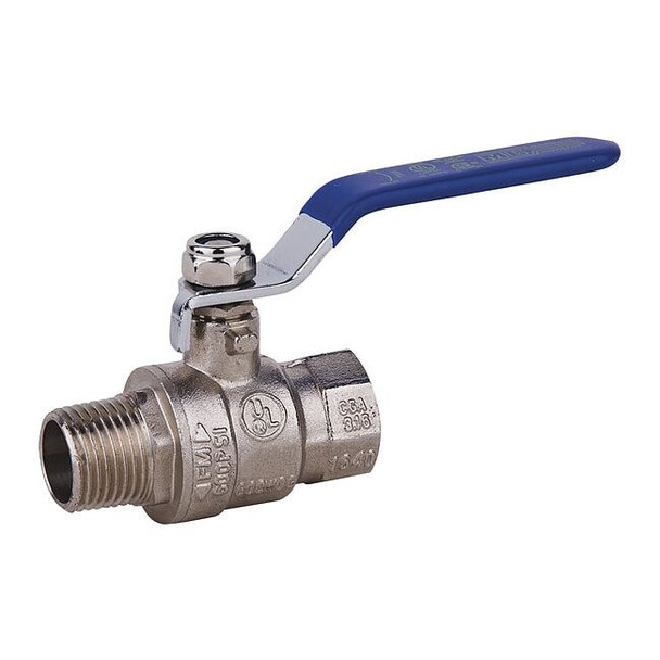 Manufacturer Varies 1" FNPT x MNPT Chrome Brass Ball Valve Inline G-MPC-100