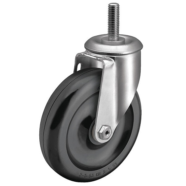 4" X 1-1/4" Non-Marking Polyolefin Swivel Caster, No Brake, Loads Up To 275 lb