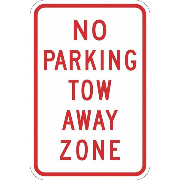Lyle No Parking Tow Away Zone Sign,18" x 12, T1-1153-EG_12x18 T1-1153-EG_12x18