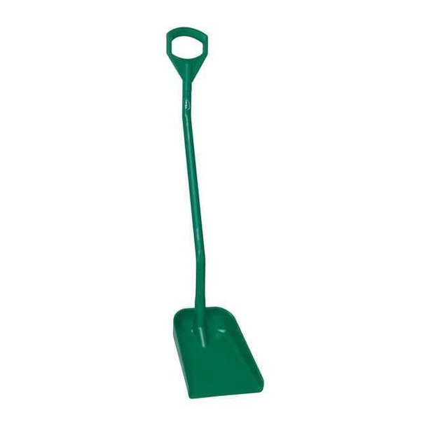 Remco Ergonomic Square Point Shovel, Polypropylene Blade, 50 in L, Green 56112
